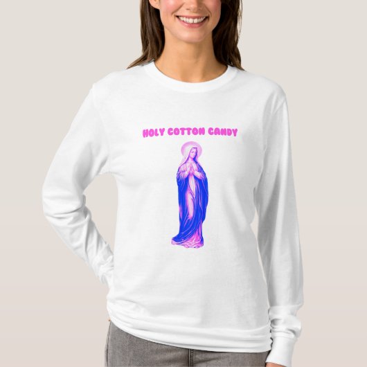 Holy Cotton Candy Vierge Marie Rose et Bleue T-Shirt (Vorderseite)