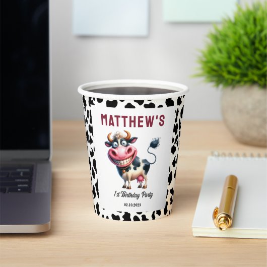 Holy Cow! 1st Birthday | Animal First Birthday  Pappbecher (InSitu)