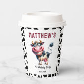 Holy Cow! 1st Birthday | Animal First Birthday  Pappbecher (Rückseite)