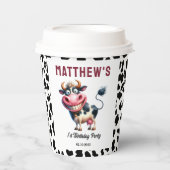 Holy Cow! 1st Birthday | Animal First Birthday  Pappbecher (Vorderseite)