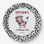 Holy Cow! 1st Birthday | Animal First Birthday  Pappteller (Vorderseite)