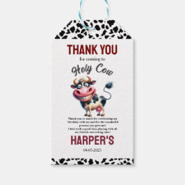 Holy Cow! 1st Birthday | Farm Animal Party Geschenkanhänger