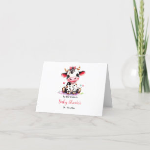 Holy Cow Baby Dusche Minimalistische Mädchendusche Dankeskarte