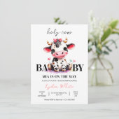 Holy Cow Baby Dusche Minimalistische Mädchendusche Einladung (Stehend Vorderseite)