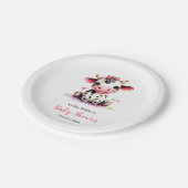 Holy Cow Baby Dusche Minimalistische Mädchendusche Pappteller (Schrägansicht)