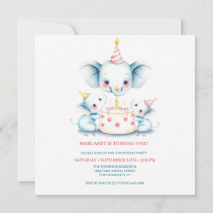 Holy Cow Boho Greenerity Highland Cow 1st Birthday Dankeskarte