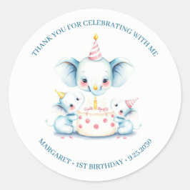 Holy Cow Boho Greenerity Highland Cow 1st Birthday Runder Aufkleber