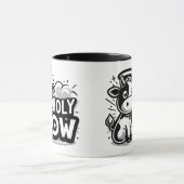 Holy Cow Cute Angel Cow Mug – Funny Black & White  Tasse (Zentrum)