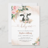 Holy Cow Floral Baby Shower Invitation Einladung (Vorderseite)