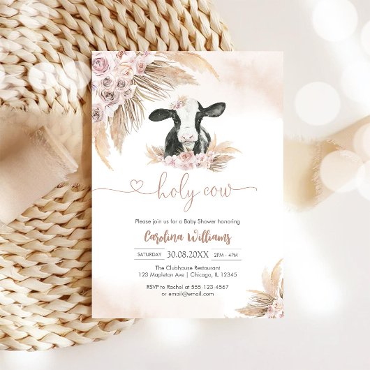 Holy Cow Floral Baby Shower Invitation Einladung