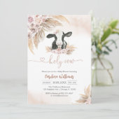 Holy Cow Floral Baby Shower Invitation Einladung (Stehend Vorderseite)