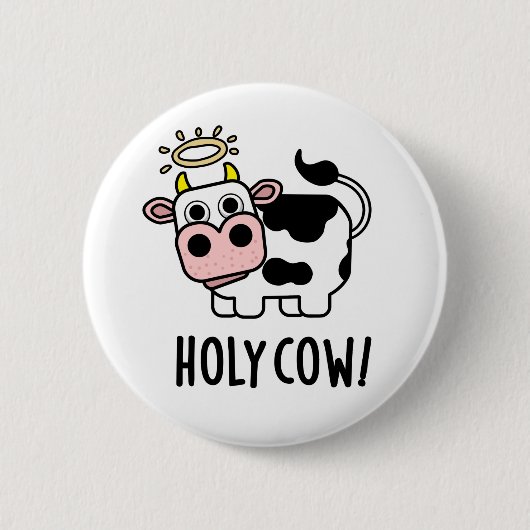 Holy Cow Funny Animal Pub Button (Vorderseite)