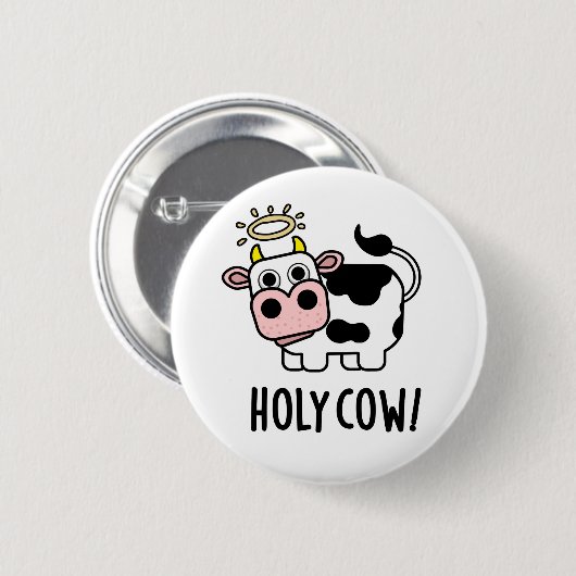 Holy Cow Funny Animal Pub Button (Vorne & Hinten)