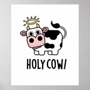 Holy Cow Funny Animal Pub Poster