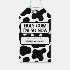 Holy Cow Funny Black White 50th Birthday Geschenkanhänger