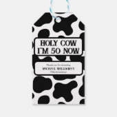 Holy Cow Funny Black White 50th Birthday Geschenkanhänger (Rückseite)