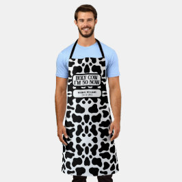Holy Cow Funny Black White 50th Birthday Schürze
