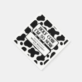 Holy Cow Funny Black White 50th Birthday Serviette (Ecke)