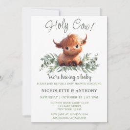 HOLY COW HIGHLAND MODERN COUPLES BABY SHOWER EINLADUNG