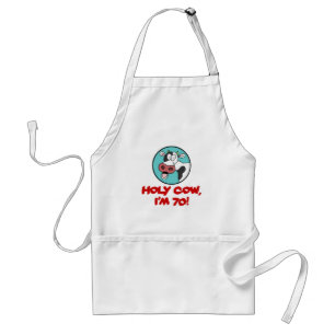 Holy Cow I'm 70 funny cartoon apron Schürze