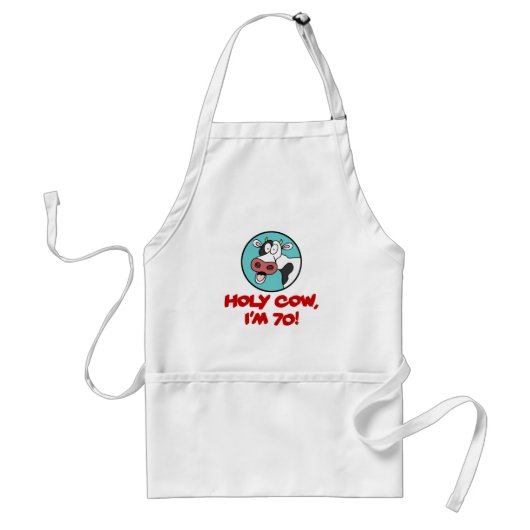 Holy Cow I'm 70 funny cartoon apron Schürze (Vorne)
