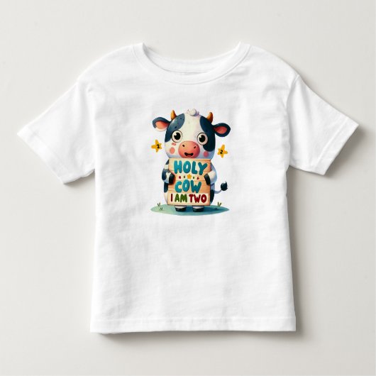 Holy Cow, I'm Two! Kleinkind T-shirt (Vorderseite)