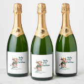 Holy Cow Its Christmas I Xmas Cow T-Shirt (3) Schaumweinetikett (Flaschen)