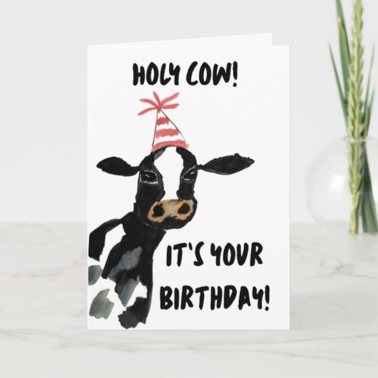 Holy Cow! It's Your Birthday Card Karte (Vorderseite)