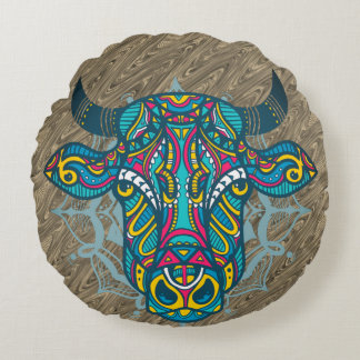 Holy Cow Mandala Design Rundes Kissen