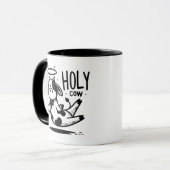 Holy Cow Meditating Mug – Floating Cow Funny Pun Tasse (Vorderseite Links)