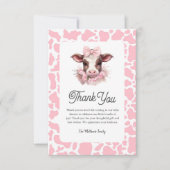Holy Cow Pink Baby Dusche Danke Karte (Vorderseite)