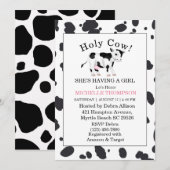 Holy Cow Print Girl Babydusche Einladung (Vorne/Hinten)