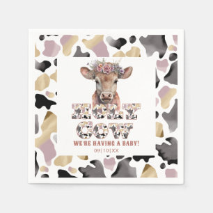 Holy Cow Rustic Baby Dusche Party Napkins Serviette