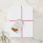 Holy Cow Rustic Boho Greenery Baby Dusche Geschenkanhänger (Mit Garn)