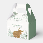 Holy Cow Rustic Boho Greenery Baby Dusche Geschenkschachtel (Rückseite)