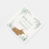 Holy Cow Rustic Boho Greenery Baby Dusche Serviette (Ecke)