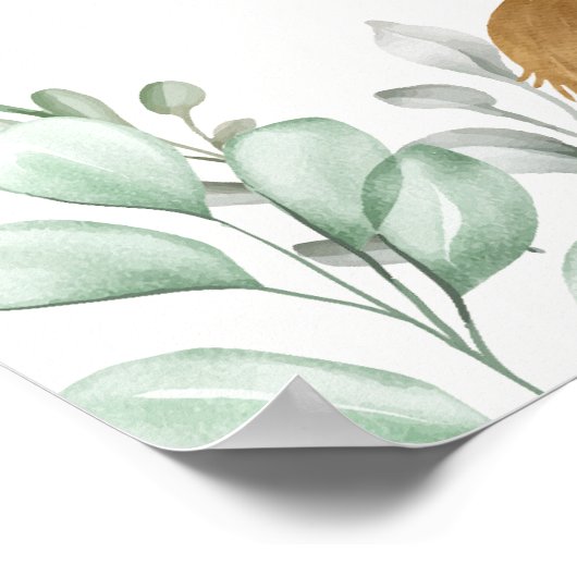 Holy Cow Rustic Boho Greenery Baby Dusche Willkomm Poster (Ecke)