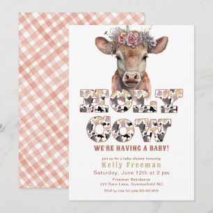 Holy Cow Rustic Cowgirl Babydusche laden ein Einladung