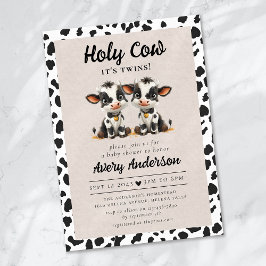 Holy Cow Twins Baby Dusche Einladung