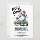 Holy Cow Twins Baby Dusche Einladung (Vorderseite)