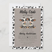Holy Cow Twins Baby Dusche Einladung (Vorderseite)