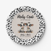 Holy Cow Twins Baby Dusche Pappteller (Vorderseite)