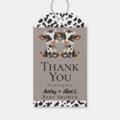 Holy Cow Twins Baby Dusche Vielen Dank Geschenkanhänger (Vorderseite)