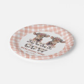 Holy Cow Twins Rustic Baby Shower Teller (Schrägansicht)