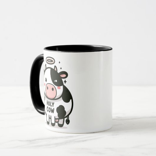  Holy Cow Zen Mug – Cute Moo with Halo Tasse (Vorderseite Links)