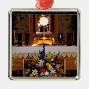 HOLY EUCHARIST - HOLZKOMMUNIKATION SILBERNES ORNAMENT