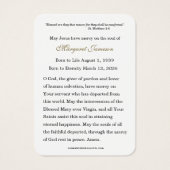 Holy Family Catholic Funeral Memorial Holy Card - (Rückseite)