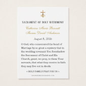 Holy Family Catholic Wedding Prayer Cards (Rückseite)
