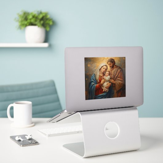 Holy Family Christmas Sticker For Holi Festive (Laptop auf Schreibtisch)