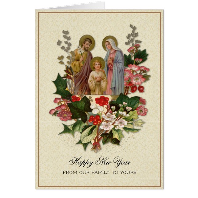 Holy Family Jesus Mary Joseph Religious New Year (Vorne)
